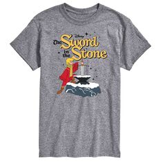 Футболка с большим и высоким логотипом The Sword And The Stone Disney, серый