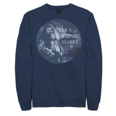 Мужской флисовый пуловер с рисунком Хагрид Йер Портрет Волшебника Гарри Harry Potter, синий