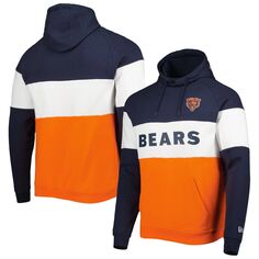 Мужской оранжевый пуловер с капюшоном Chicago Bears Colorblock Current New Era