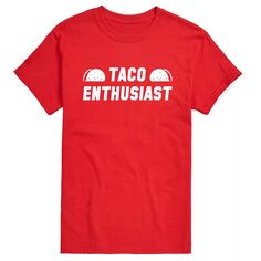 Футболка с рисунком Big &amp; Tall Taco Enthusiast Licensed Character, красный