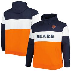Мужской оранжевый флисовый пуловер с капюшоном и реглан оранжевого цвета Chicago Bears Big &amp; Tall Current Team New Era