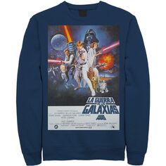 Мужской флисовый свитшот с винтажным плакатом «Звездные войны» La Guerra De Las Galaxias Star Wars, синий