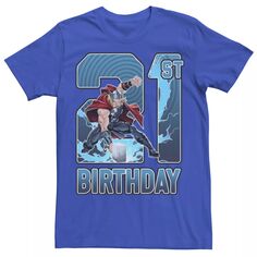 Мужская футболка с рисунком на 21-й день рождения Thor Hammer Marvel