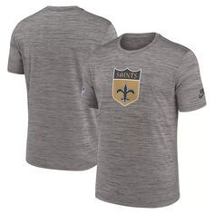 Мужская футболка цвета древесного угля с альтернативным логотипом New Orleans Saints 2023 Sideline Performance Nike