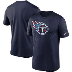 Мужская темно-синяя футболка с логотипом Tennessee Titans Essential Legend Performance Nike