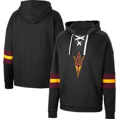 Мужской черный пуловер с капюшоном Arizona State Sun Devils на шнуровке 4.0 Colosseum