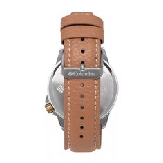 Мужские часы с кожаным ремешком с пескоструйной обработкой Columbia