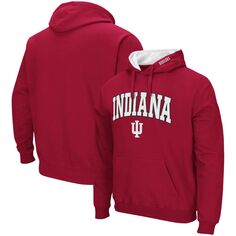 Мужской пуловер с капюшоном Crimson Indiana Hoosiers Arch &amp; Logo 3.0 Colosseum