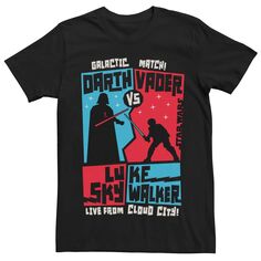 Мужская футболка с плакатом матча «Вейдер против Люка Галактического» из фильма «Звездные войны» Licensed Character