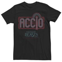 Мужская футболка с графическим логотипом и логотипом Fantastic Beasts Accio Neon Sign Harry Potter