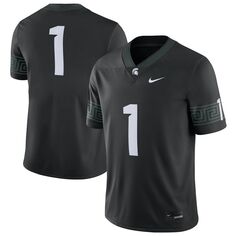 Мужское черное джерси №1 для альтернативного футбольного матча Michigan State Spartans Nike