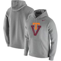 Мужской серый пуловер с капюшоном Virginia Tech Hokies Vintage School Logo Nike