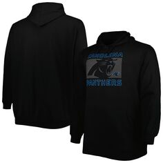 Мужской фирменный пуловер с капюшоном Black Carolina Panthers Big &amp; Tall Pop of Color Fanatics