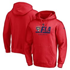 Мужской пуловер с капюшоном с фирменным красным логотипом Florida Panthers Authentic Pro Secondary Fanatics