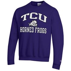 Мужской пуловер TCU Horned Frogs фиолетового цвета с высоким мотором Champion