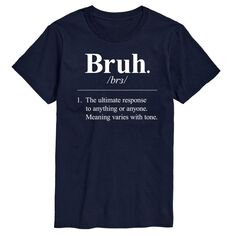 Мужская футболка с рисунком Big &amp; Tall Bruh Definition License, синий