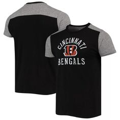 Мужская черная/серая футболка с нитками Cincinnati Bengals Field Goal Slub Majestic