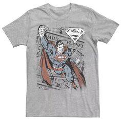 Мужская футболка с плакатом и фоном Superman Daily Planet DC Comics