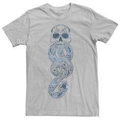 Мужская футболка с логотипом Deathly Hallows 2 Deatheater Harry Potter, серебристый