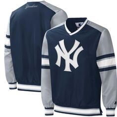 Мужской темно-синий пуловер New York Yankees Yardline, ветровка Starter