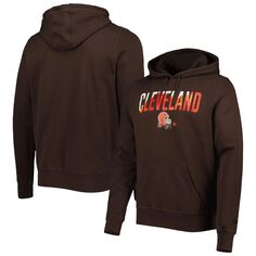 Мужской коричневый пуловер с капюшоном Cleveland Browns Ink Dye New Era