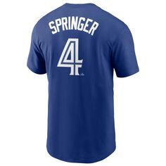 Мужская футболка с именем и номером George Springer Royal Toronto Blue Jays Nike