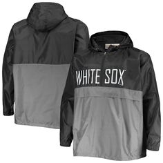 Мужской черный/серый анорак с половиной молнии Chicago White Sox Big &amp; Tall