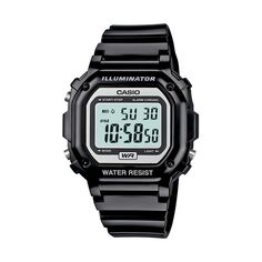 Часы Unisex Illuminator с цифровым хронографом, Черные Casio, черный