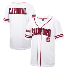 Мужская белая бейсбольная майка Cardinal Stanford Cardinal Free Spirited Colosseum