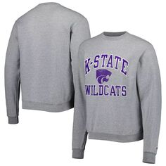 Мужской пуловер с высоким мотором Heather Grey Kansas State Wildcats Champion