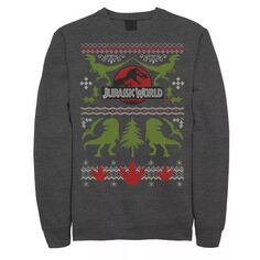 Мужской рождественский уродливый свитер с динозавром из мира Юрского периода, флисовый пуловер Licensed Character