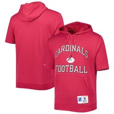 Мужской пуловер с капюшоном и короткими рукавами Mitchell &amp; Ness Cardinal Arizona Cardinals