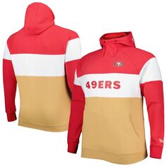Мужской флисовый пуловер с капюшоном алого/золотого цвета San Francisco 49ers Big &amp; Tall Current Team New Era