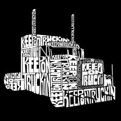 Keep On Truckin&apos; — мужская футболка с рисунком Word Art LA Pop Art, серый