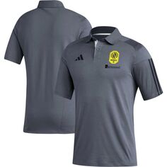 Мужская серая футболка-поло для тренировок Nashville SC 2023 adidas