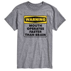 Предупреждение для мужчин: футболка с рисунком «Гниет быстрее, чем мозг» License, серый