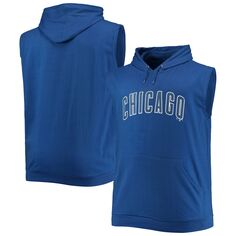 Мужской пуловер без рукавов с капюшоном Royal Chicago Cubs из джерси с мышцами