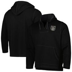 Мужской черный флисовый пуловер с капюшоном с v-образным вырезом Austin FC Baja