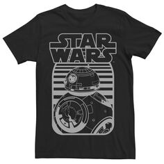 Мужская черно-белая футболка с рисунком BB-8 Star Wars