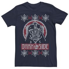 Мужская рождественская футболка-свитер с изображением Дарта Вейдера и Темной стороны «Звездных войн» Star Wars, синий