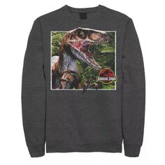 Мужской пуловер с капюшоном «Парк Юрского периода Raptor Coming Out Of Forest» Licensed Character
