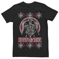 Мужская рождественская футболка-свитер с изображением Дарта Вейдера и Темной стороны «Звездных войн» Star Wars, черный