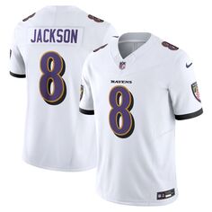 Мужское белое джерси Lamar Jackson Baltimore Ravens Vapor FUSE Limited Nike