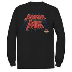 Мужская футболка с логотипом в стиле ретро «Парк Юрского периода» Jurassic Park, черный
