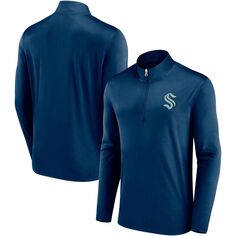 Мужская брендовая куртка глубокого синего цвета с молнией на четверть Seattle Kraken Underdog Mindset Fanatics