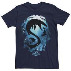 Мужская футболка с силуэтом Megalodon Jurassic World