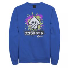Мужской флисовый пуловер с графическим рисунком Nintendo Splatoon Inkling Text Splatter Licensed Character