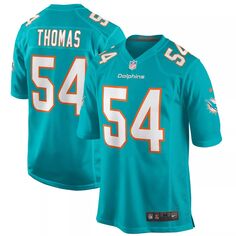 Мужская майка Зака Томаса Aqua Miami Dolphins Game Retired Player Nike