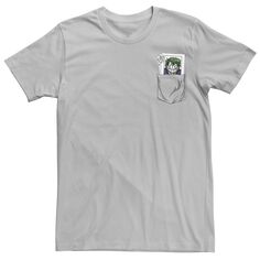 Мужская футболка с карманом и графическим рисунком DC Comics The Joker Cards Licensed Character, серебристый