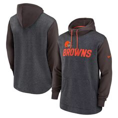 Мужская толстовка с капюшоном темно-серого/коричневого цвета Cleveland Browns Surrey Legacy Nike